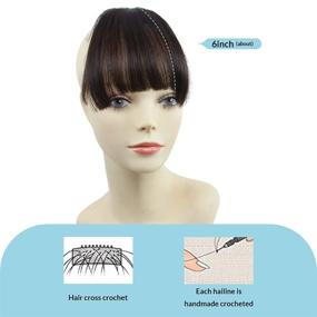 img 3 attached to HAIQUAN Fringe Hair Bang Extensions | Flat Bangs Hand Tied | Human Hair Clip in Hair Extension for Fashionable Look