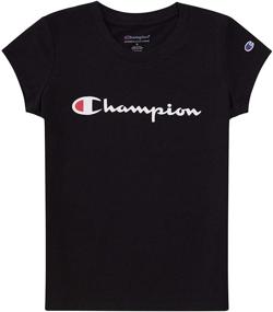img 4 attached to Active Girls' Clothing: Champion Heritage Sleeve Script Heather