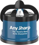 🔪 anysharp essentials powergrip sharpener для ножей - синий | идеально подходит для ножей и зубчатых лезвий. логотип