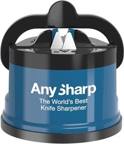 img 4 attached to 🔪 AnySharp Essentials PowerGrip Sharpener для ножей - синий | Идеально подходит для ножей и зубчатых лезвий.