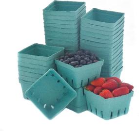 img 4 attached to 🍓 JA Kitchens Green Molded Pulp Fiber Berry/Produce Vented 1 Pint Basket (40 Pieces) - Ideal Sustainable Packaging Solution for Fresh Produce and Berries