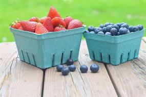 img 2 attached to 🍓 JA Kitchens Green Molded Pulp Fiber Berry/Produce Vented 1 Pint Basket (40 Pieces) - Ideal Sustainable Packaging Solution for Fresh Produce and Berries