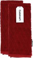 cuisinart red dahlia bamboo kitchen towels, 2pk - soft, absorbent, durable hand towels set 🔴 - quick drying bamboo cotton blend for dish drying or hand drying, 16 x 26 inches logo