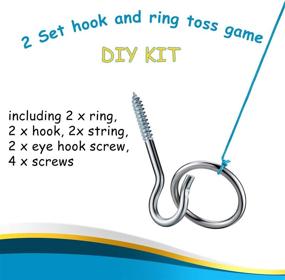 img 2 attached to Indoor/Outdoor Fun: DIY Hook and Ring Toss Game Kit - Stainless Hardware, Ring Target Game Swing, and Hook String for Family Party Games