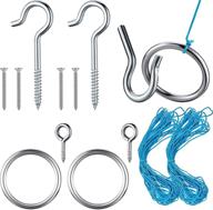 indoor/outdoor fun: diy hook and ring toss game kit - stainless hardware, ring target game swing, and hook string for family party games логотип