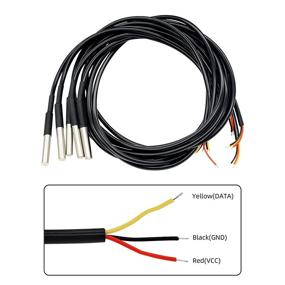 img 3 attached to 5pcs DS18B20 Waterproof Temperature Sensor with Digital Thermal Stainless Steel Tube Probe, 1 Meter/39.37 Inches
