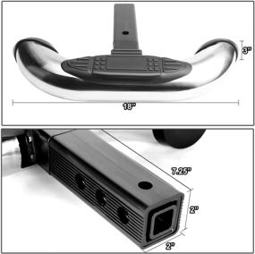 img 3 attached to 🚗 DNA MOTORING Silver Hitch Step Bar - HITST-SS Class II/III