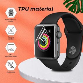 img 2 attached to Превосходный набор из 6 шт. защитных экранов BAZO для Apple Watch Series 3/2/1, 38 мм. | Мягкая, гибкая TPU | Устойчивое к царапинам прозрачное HD-пленка для iWatch