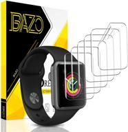 превосходный набор из 6 шт. защитных экранов bazo для apple watch series 3/2/1, 38 мм. | мягкая, гибкая tpu | устойчивое к царапинам прозрачное hd-пленка для iwatch логотип