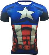 sevenjuly1 compression fitness boys' captain superhero clothing and tops, tees & shirts logo