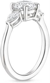 img 3 attached to 3.5CT Silver Engagement Rings for Women, Cushion Cut 3-Stone Promise Rings for Her, White Gold Plated CZ Wedding Bands, Size 3-11 - Kolmnsta