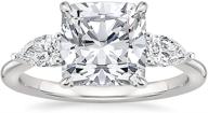 3.5ct silver engagement rings for women, cushion cut 3-stone promise rings for her, white gold plated cz wedding bands, size 3-11 - kolmnsta logo