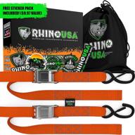 rhino usa cambuckle motorcycle tie down straps (orange 2-pack) logo