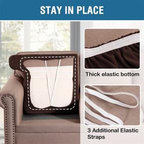 img 1 attached to 🛋️ H.VERSAILTEX Stretch Velvet 3 Piece T Cushion Sofa Slipcovers - Ultimate Brown Sofa Seat Cushion Covers with Elastic Bands for Perfect Fit