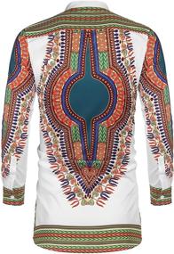 img 2 attached to Shop COOFANDY African Dashiki Sleeve Button Men's Clothing for Stylish Shirts