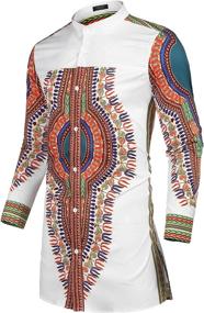 img 3 attached to Shop COOFANDY African Dashiki Sleeve Button Men's Clothing for Stylish Shirts