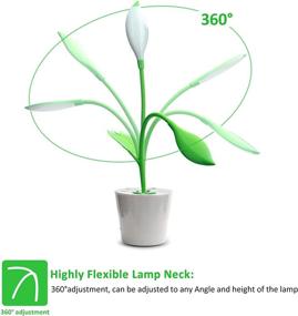 img 1 attached to 🌱 IEGROW Dark Green Desk Lamp with USB Touch LED, Flexible Neck, 3 Level Dimmer, and Plant Pencil Holder for Kids and Adults