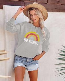 img 2 attached to BLANCHES Women's Long Sleeve Crew Neck Be Kind Pullover Shirt - Versatile Top