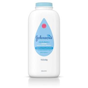 img 4 attached to Johnson's Baby Powder: Cornstarch Aloe & Vitamin E for Hypoallergenic Care, 15 oz