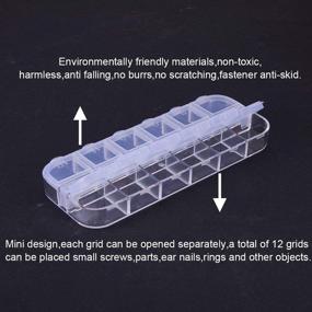 img 2 attached to 📦 PandaHall Elite 8-Pack Clear Plastic Jewelry Dividers Box Organizer for Beads, Jewelry, Nail Art, Craft Findings - Compact Storage Container (13x5x1.5cm; Compartment Size: 2.5x2cm)
