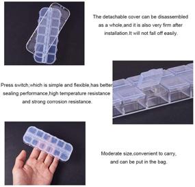 img 1 attached to 📦 PandaHall Elite 8-Pack Clear Plastic Jewelry Dividers Box Organizer for Beads, Jewelry, Nail Art, Craft Findings - Compact Storage Container (13x5x1.5cm; Compartment Size: 2.5x2cm)