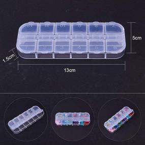img 3 attached to 📦 PandaHall Elite 8-Pack Clear Plastic Jewelry Dividers Box Organizer for Beads, Jewelry, Nail Art, Craft Findings - Compact Storage Container (13x5x1.5cm; Compartment Size: 2.5x2cm)