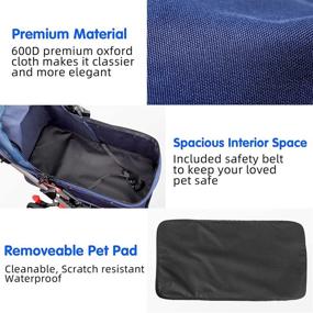 img 2 attached to Noodoky Pet Stroller - Reversible Handle, Small to Medium Animal, Up to 40 lbs, Blue - Ideal for Cats, Dogs, Rabbits - Doggie Bunny Stroller Carriage