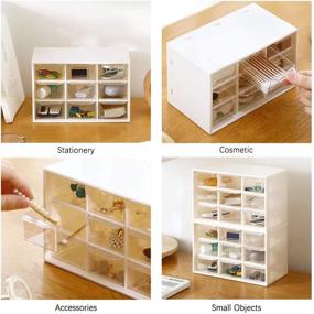 img 3 attached to 🗄️ SITAKE Mini Plastic Drawer Organizer: Versatile Storage Solution for Desk, Vanity, Home, or Office - 9 Removable Drawers for DIY Crafts, Art Supplies, and Jewelry (Beige)