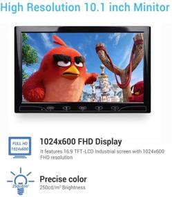 img 3 attached to 📺 ESoku 10.1" Inch Small CCTV Monitor - HD 1024x600 Portable Display LCD Color Monitors Screen with HDMI AV VGA Port Remote Control Built-in Speaker for DVR PC CCTV Security Camera: Superior Quality Monitoring Solution