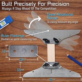 img 2 attached to Staircision Stair Tread Template Tool - Precision Stair Gauge Set with Carpenter Pencil, Level, and Solid Metal Jig for Accurate Angle and Length Measurements