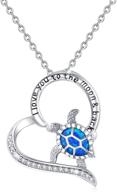 sterling silver opal sea turtle necklace - turtle jewelry gift for women & girls, perfect for turtle lovers on birthdays & christmas logo