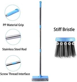 img 3 attached to 🧹 Long Handled Stiff Bristle Floor Scrub Brush - 48" Shower Deck Brush for Cleaning Tile, Shower, Tub, Bathtub, and Patio - Ideal Grout Scrubbing Brushes