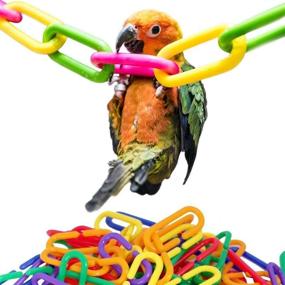 img 1 attached to 🐦 Pet Parrot Cage Toys with C-Clips Hooks, Chain Links, and C-Links - Ideal for Sugar Glider, Rat, Parrot, and Bird Toy Cage Parts, Learning Resource with Rainbow Link 'N' Learn Links