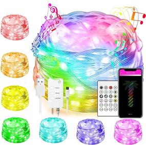 img 4 attached to Popotan 33ft Smart Christmas String Lights: Alexa & Google Home Compatible, Multi Modes, Warm White RGB Color Changing - Perfect for Bedroom, Party, Home Patio, Wedding Decor