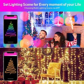 img 1 attached to Popotan 33ft Smart Christmas String Lights: Alexa & Google Home Compatible, Multi Modes, Warm White RGB Color Changing - Perfect for Bedroom, Party, Home Patio, Wedding Decor