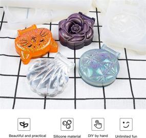 img 2 attached to 🔮 Katieaa Silicone Resin Mirror Mold Set - 12PCS Mirror Resin Mold Kit Including 8PCS Mirror Silicone Molds for Resin and 4PCS Epoxy Resin Mirror Molds - Compact Travel-Sized Mirror Mold for Makeup, DIY Art, and On-the-Go Crafting
