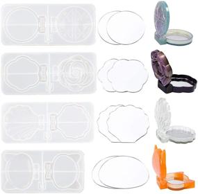 img 4 attached to 🔮 Katieaa Silicone Resin Mirror Mold Set - 12PCS Mirror Resin Mold Kit Including 8PCS Mirror Silicone Molds for Resin and 4PCS Epoxy Resin Mirror Molds - Compact Travel-Sized Mirror Mold for Makeup, DIY Art, and On-the-Go Crafting
