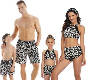 img 2 attached to 👨 Matching Swimwear for Family - PURFEEL Boys' Clothing Swimsuit