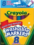 crayola 8 count bold broad-line markers: washable ink for long-lasting colors logo