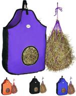 🐴 majestic ally 1200 d hay feeder tote bag for horses and sheep: high-quality nylon mesh with reflective trim, simulates grazing, reduces waste, includes 36” hay net logo