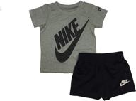 👕 nike boy's dri-fit t-shirt & shorts set - black/grey, 24 months: superior comfort and style logo