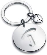 hollp initial keychain alphabet stainless logo