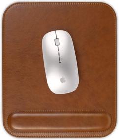 img 4 attached to LAMOTI Leather Ergonomic Mousepad Non Slip