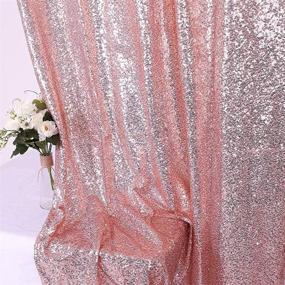 img 1 attached to 🌟 Zdada Rose Gold Sequin Backdrop - Stunning Glitter Photography Backdrop for Weddings and Parties - 4ftx6.5ft Photo Booth Backdrop