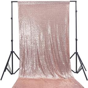 img 2 attached to 🌟 Zdada Rose Gold Sequin Backdrop - Stunning Glitter Photography Backdrop for Weddings and Parties - 4ftx6.5ft Photo Booth Backdrop