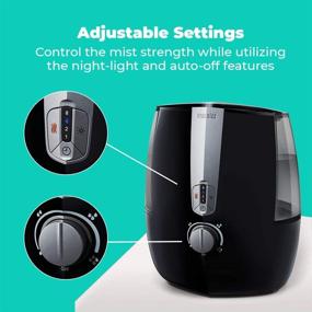 img 3 attached to HoMedics TotalComfort Plus Ultrasonic Air Humidifier: Enhanced Warm and Cool Mist, Large 5.3L Water Tank for Ultimate Comfort in Home, Office, Nursery, Dorm - Night-Light & Auto Shutoff