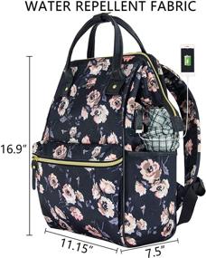 img 1 attached to 🎒 KROSER Laptop Backpack 15.6 Inch: Stylish College School Computer Backpack with USB Port for Women/Girls-Rose Pattern