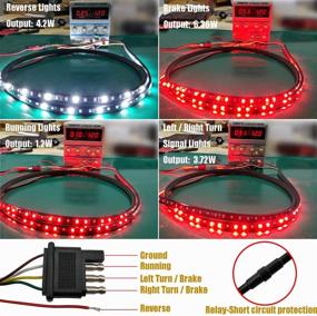 img 3 attached to LivTee 60 Inch Super Bright LED Truck Tailgate Light Bar Strip for Pickup Trailer SUV RV Van Car Towing Vehicle - Tail Brake Backup Reverse Turn Signal Running Lights, Red/White