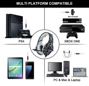 img 3 attached to 🎧 PS4 Gaming Headset with Microphone for PC New Xbox One PSP: Camouflage Gamer Headphones with Mic for Laptop, Mac, Smart Phones, Nintendo Switch - Noise Cancelling, Surround Stereo Sound, Volume Control