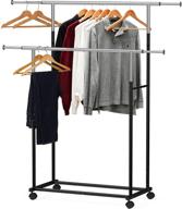 👕 streamline your closet organization: black simple houseware standard double rod garment rack логотип